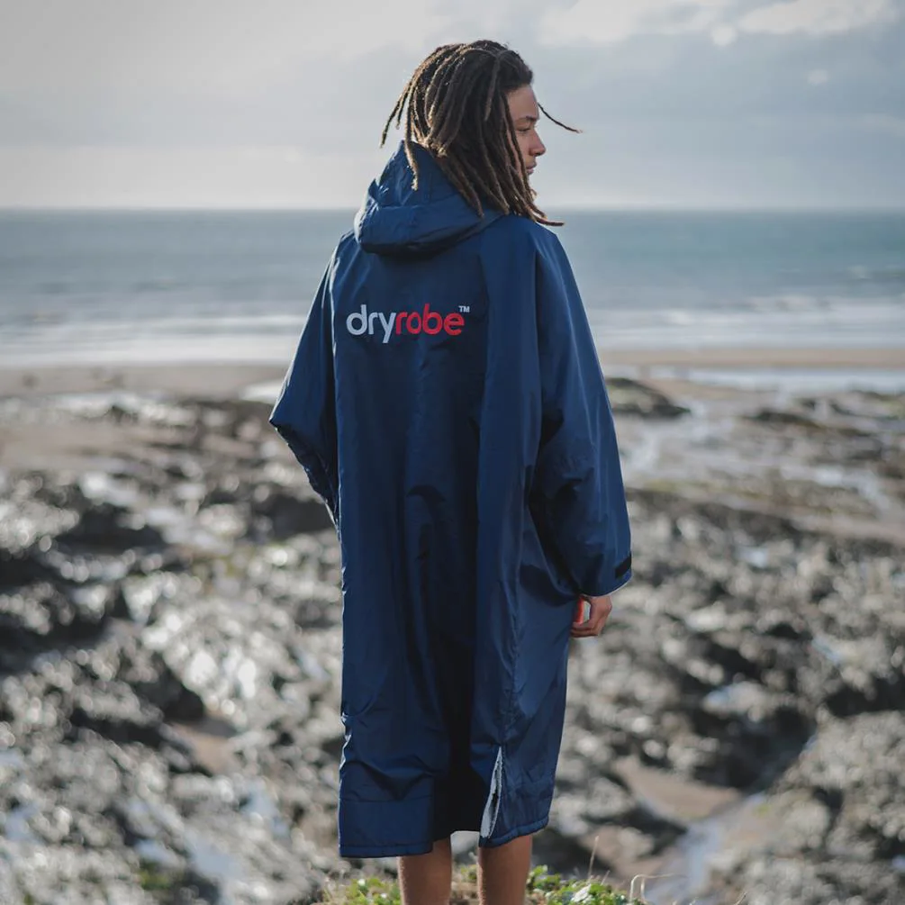 dryrobe Advance Long Sleeve Changing Robe - Navy Blue / Grey Extra Image 8